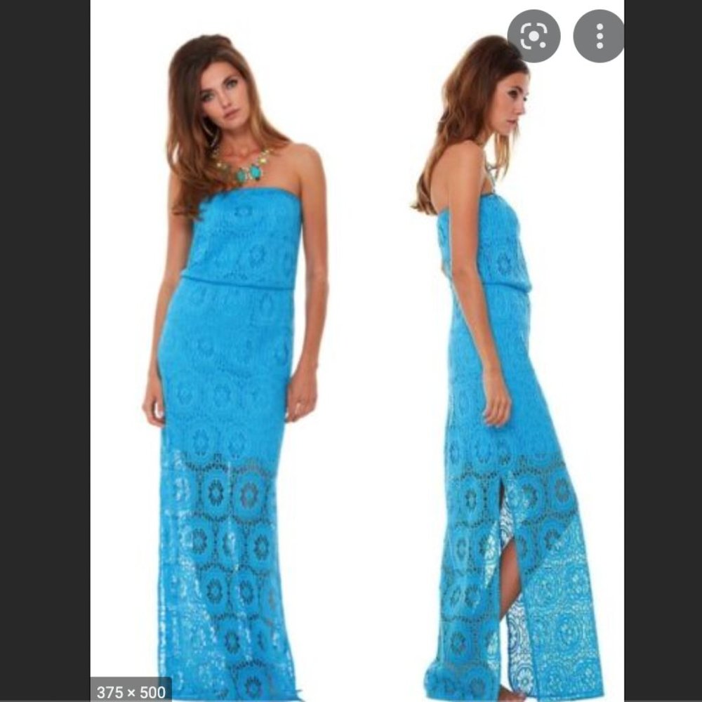 NWT Strapless Emmett Maxi Dress Size XL in Ariel Blue - Picture 1 of 5